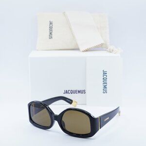 Jacquemus COLAPSO JAC/15 C1 Geometric Sunglasses - Black/Brown